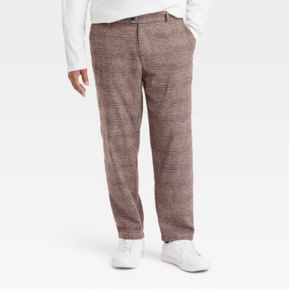 NWT Men’s Houston White Adult Relaxed Plaid
Trousers - Brown XL